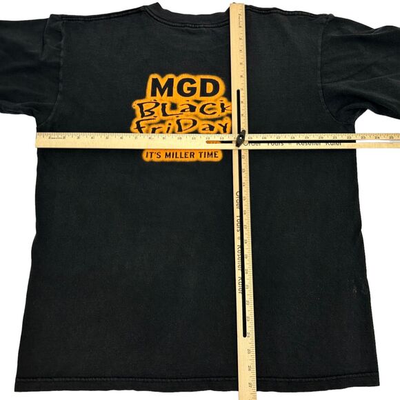 Vintage 90s MGD Halloween Miller Time T Shirt Mens L Large Beer Black Friday Tee - Picture 11 of 11